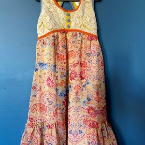 Colorful Sleeveless Dress with Floral Pattern